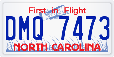 NC license plate DMQ7473