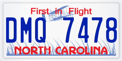 NC license plate DMQ7478