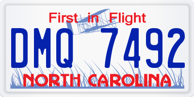 NC license plate DMQ7492