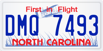 NC license plate DMQ7493