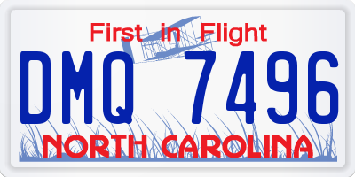 NC license plate DMQ7496