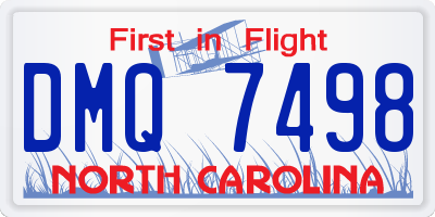 NC license plate DMQ7498
