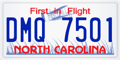 NC license plate DMQ7501