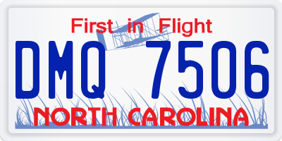 NC license plate DMQ7506