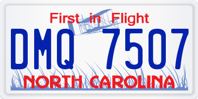 NC license plate DMQ7507