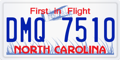 NC license plate DMQ7510