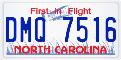 NC license plate DMQ7516