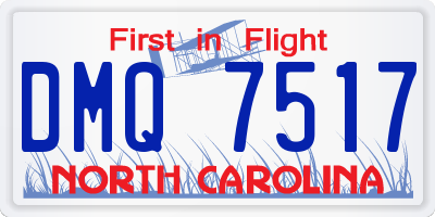 NC license plate DMQ7517