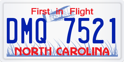 NC license plate DMQ7521