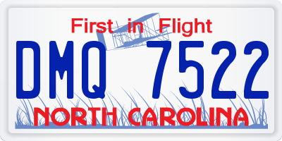 NC license plate DMQ7522