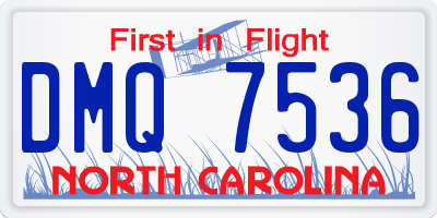 NC license plate DMQ7536