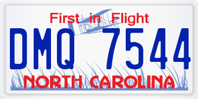 NC license plate DMQ7544