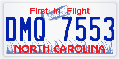 NC license plate DMQ7553