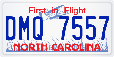 NC license plate DMQ7557