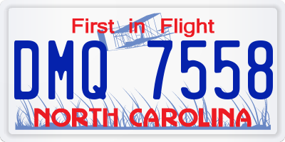NC license plate DMQ7558