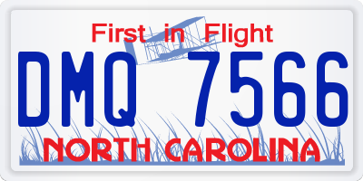 NC license plate DMQ7566