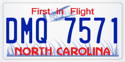 NC license plate DMQ7571