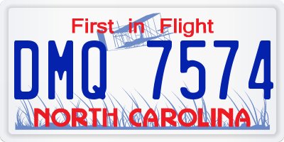 NC license plate DMQ7574