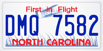 NC license plate DMQ7582
