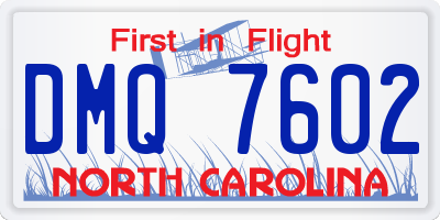 NC license plate DMQ7602