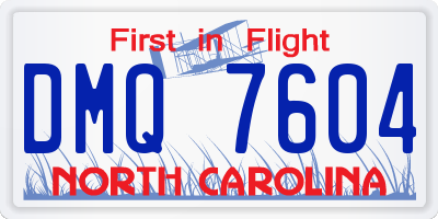 NC license plate DMQ7604