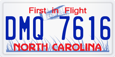 NC license plate DMQ7616