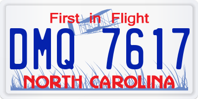 NC license plate DMQ7617