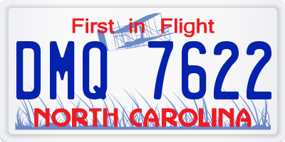 NC license plate DMQ7622