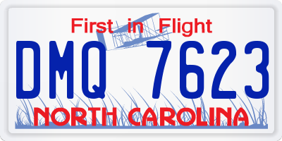 NC license plate DMQ7623