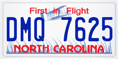 NC license plate DMQ7625