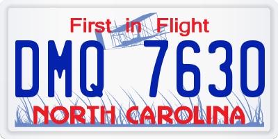 NC license plate DMQ7630
