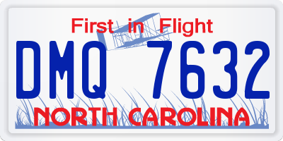 NC license plate DMQ7632