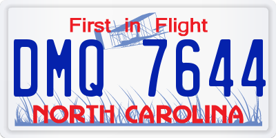 NC license plate DMQ7644