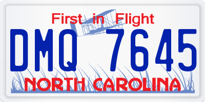 NC license plate DMQ7645