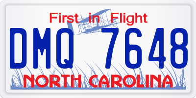 NC license plate DMQ7648