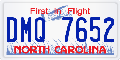 NC license plate DMQ7652
