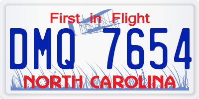 NC license plate DMQ7654