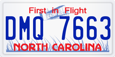 NC license plate DMQ7663