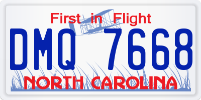 NC license plate DMQ7668