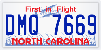 NC license plate DMQ7669