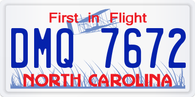 NC license plate DMQ7672
