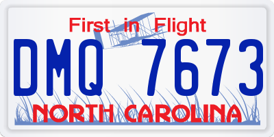 NC license plate DMQ7673