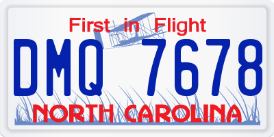 NC license plate DMQ7678