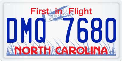 NC license plate DMQ7680