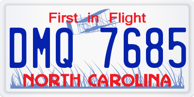NC license plate DMQ7685