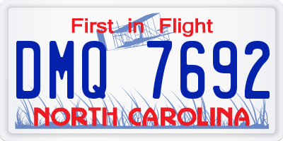 NC license plate DMQ7692