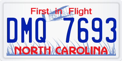 NC license plate DMQ7693