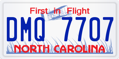NC license plate DMQ7707