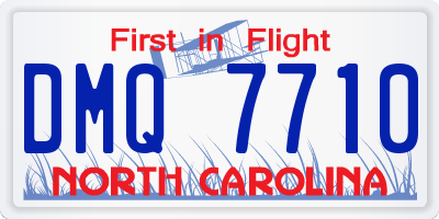 NC license plate DMQ7710
