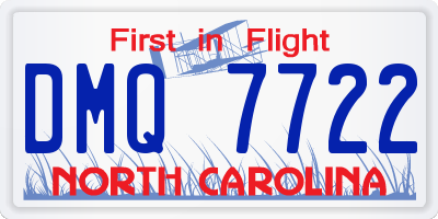 NC license plate DMQ7722
